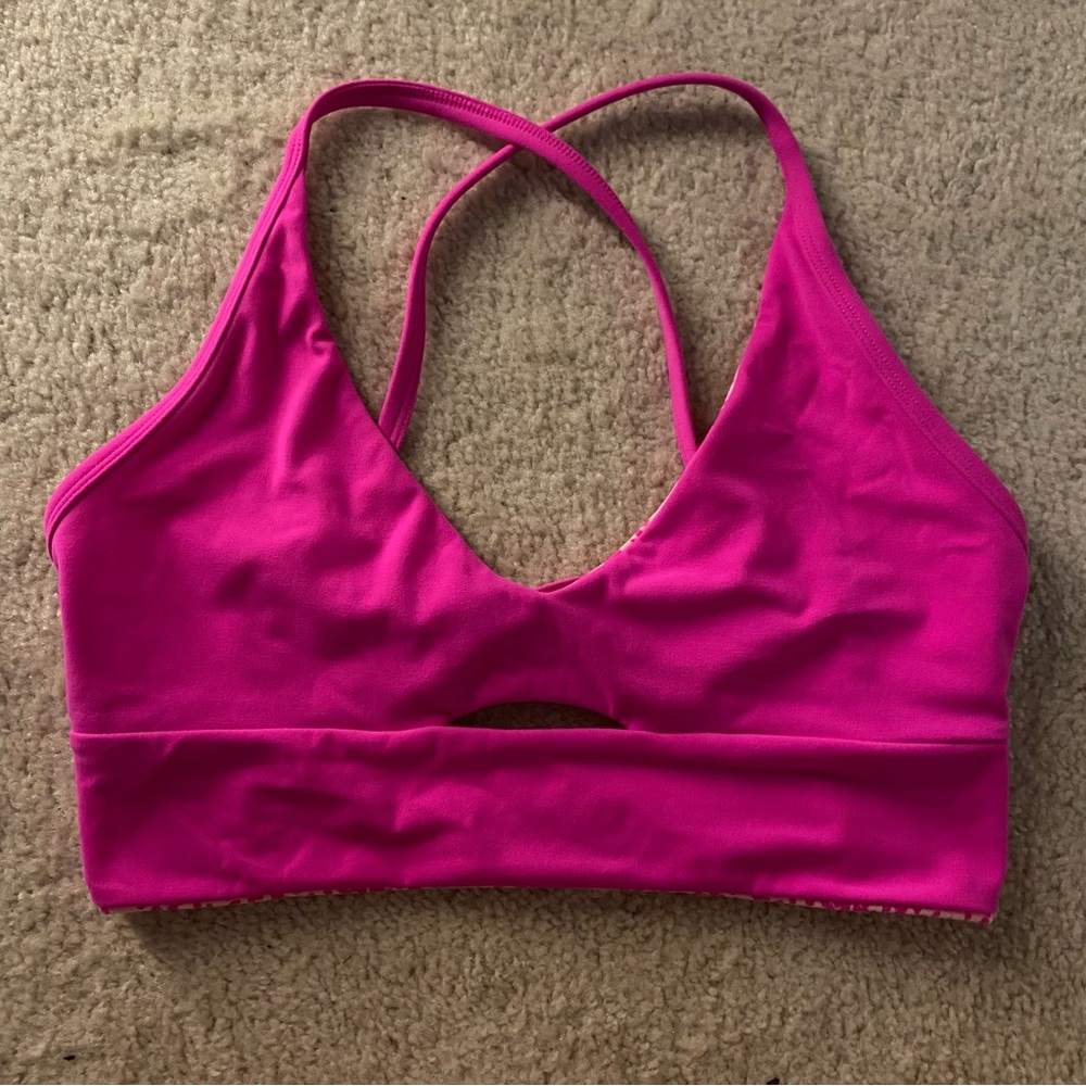 Buffbunny reversible nubre crop sports bra - size medium - candy crush/fashun